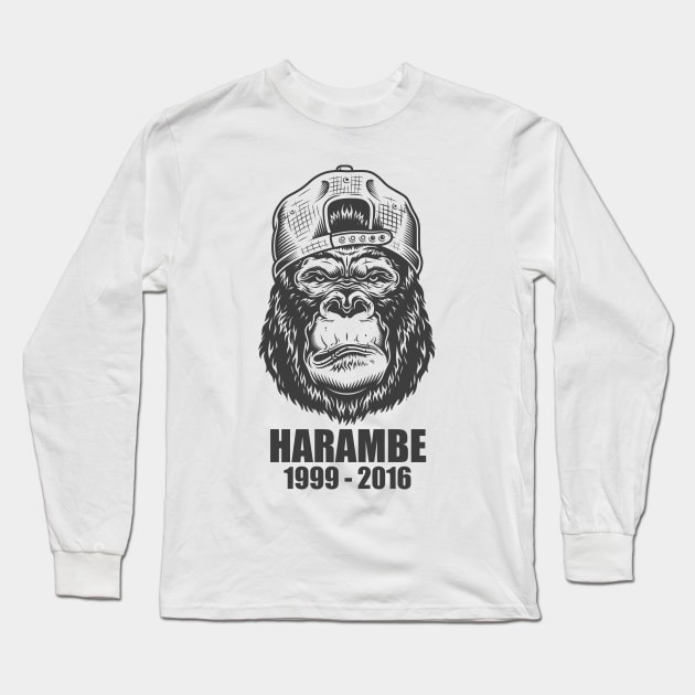 Harambe Long Sleeve T-Shirt by chjannet